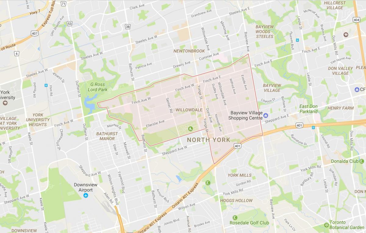 Kart Уиллоудейл rayonunda Toronto