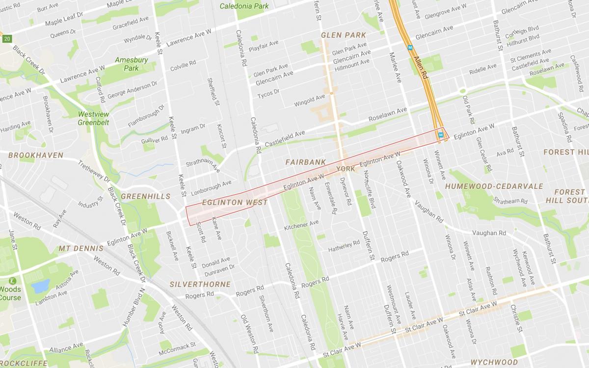 Kart Эглинтон Uest rayonunda Toronto