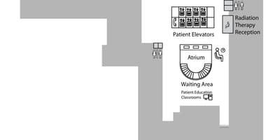 Kart Şahzadə Marqaret onkoloji Mərkəzi Toronto 1 mərtəbə aşağıda (B1)
