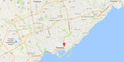 Şəhərin xəritəsi корктаун rayonu, Toronto