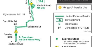 Kart ТТК 144 mərkəzində / Don vadisində Express-avtobus marşrutu üzrə Toronto