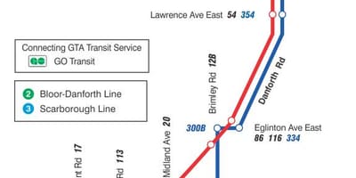 Kart ТТК 16 Маккован avtobus marşrutu Toronto