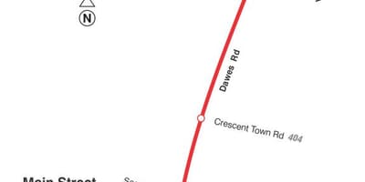 Kart ТТС 23 Дауэса avtobus marşrutu üzrə Toronto