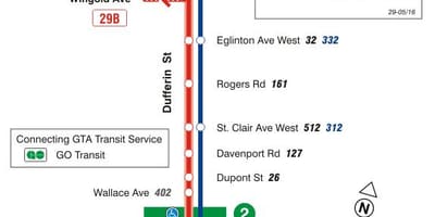 Kart ТТК 29 Дафферин avtobus marşrutu Toronto