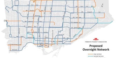 Kart ТТК gecə şəbəkəsi, Toronto