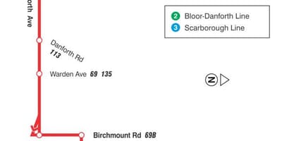 Kart ТТС 20 Клифсайд avtobus marşrutu üzrə Toronto