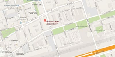Kart Sent-Lourens market 