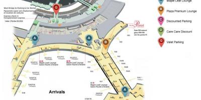 Kart Toronto beynəlxalq terminalının gəliş hava limanı Pearson 