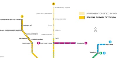Kart Toronto genişləndirilməsi metro 