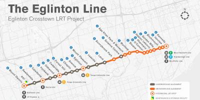 Metro xəritəsi Toronto layihənin Эглинтон xətti 
